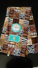 Brown ethnic African print fabric 100% Cotton, soft touch