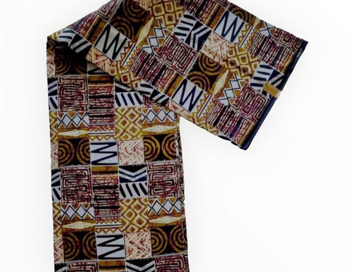 Brown ethnic African print fabric 100% Cotton, soft touch