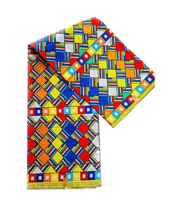 Ndebele themed African print material 100% cotton