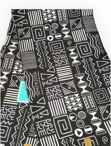 Ethnic monochrome African print 100% cotton, soft touch