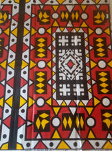 Red Angolan Samakaka ethnic print, 💯 cotton.
