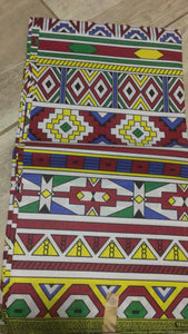Ndebele Tribal African print fabric 100% cotton super java.