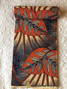 Big Orange leaf 100% Cotton African print