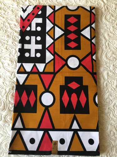 Brown Angolan Samakaka ethnic print, 💯 cotton.