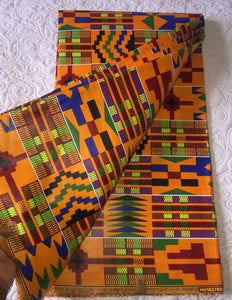 Ghanaian kente printed fabric.