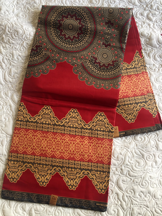 African Print fabric 100% cotton non-waxed.