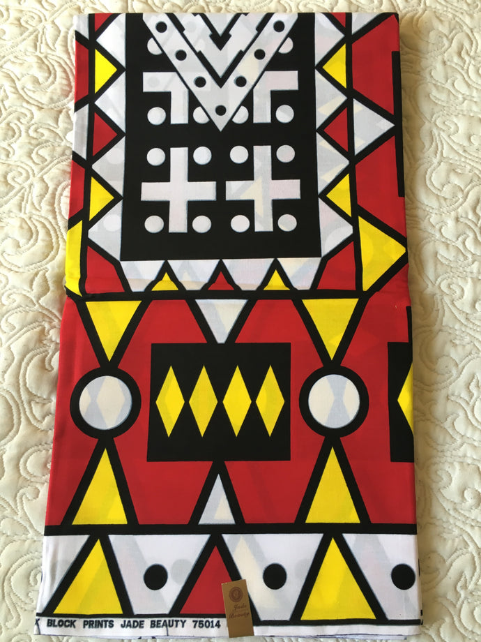 Maroon Angolan Samakaka ethnic print, 💯 cotton.