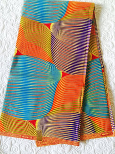 Purple and Blue African print  fabric