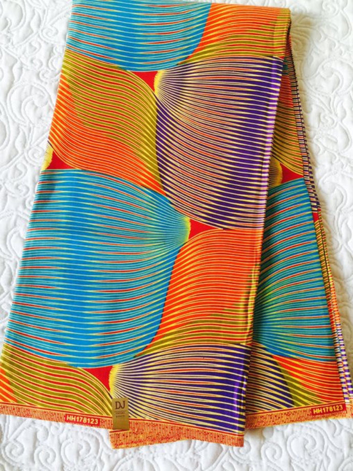 Purple and Blue African print  fabric